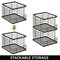 mDesign Stackable Food Organizer Storage Basket, Open Front - 4 Pack